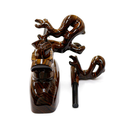 Porte-canne japonais artisanal en bois “Golden Tan” – forme naturelle – taille moyenne – Shoyo – pièce unique