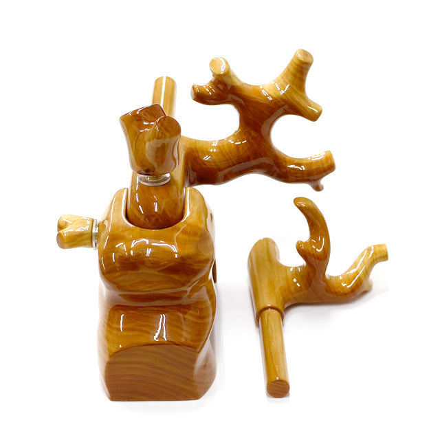 Porte-canne japonais artisanal en bois de Hiba – modèle canon, taille moyenne – Shoyo – pièce unique (#2)