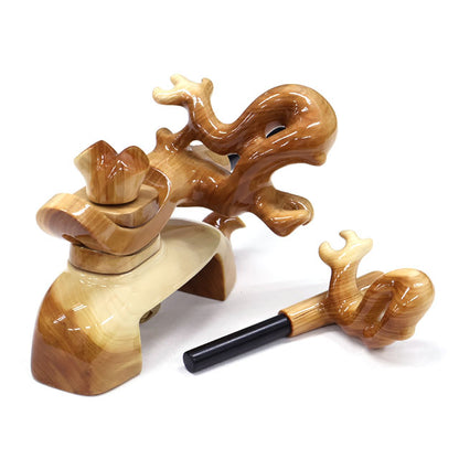 Porte-canne japonais artisanal en bois de Hiba – forme naturelle – taille moyenne – Shoyo – pièce unique (#1)