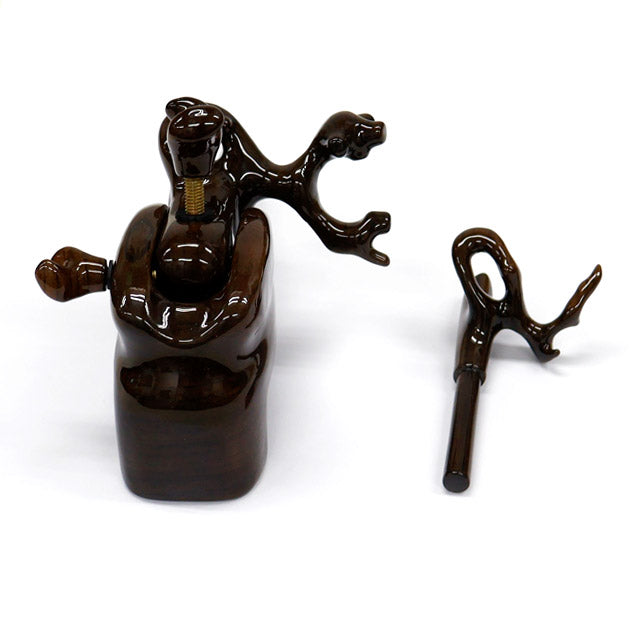 Taihō Manriki handcrafted Japanese walking stick holder – Jindai Keyaki antique wood – Matsumura – Made in Japan