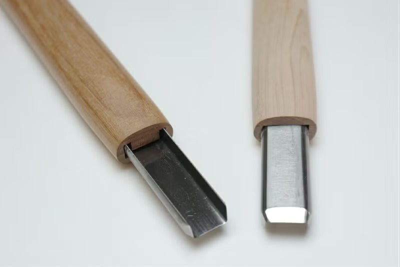 Ciseau japonais bords relevés – Acier HSS – 3 mm / 12 mm – Finition douce