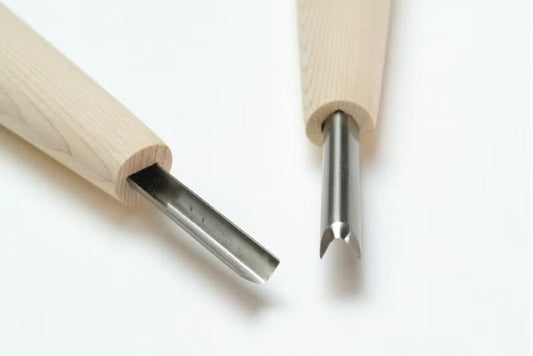 Japanese Rounded V Chisel – HSS Steel – 3 mm / 4.5 mm – Fine carving