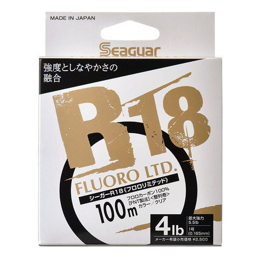 Hilo de Fluorocarbono Seaguar R18 Fluoro Limited 100m – Línea de Pesca Premium de Alta Sensibilidad