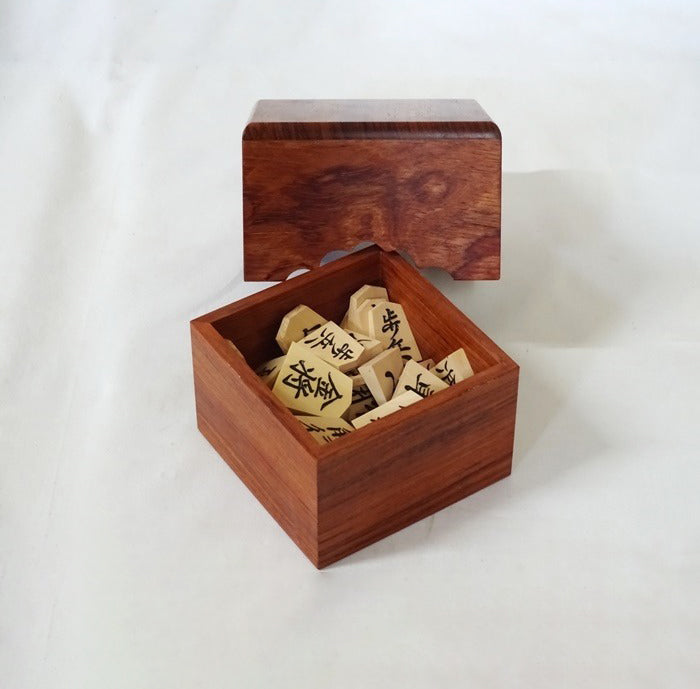 Boîte à pièces de shogi en bois Bubinga – Fabrication artisanale