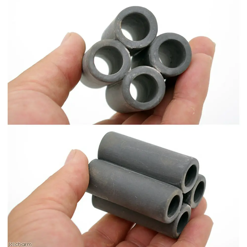 Abri Japonais pour Crevettes “Tōkan” – Tubes en Terre Cuite & Diatomite – 4 Tubes – Coloris noir, blanc, brun