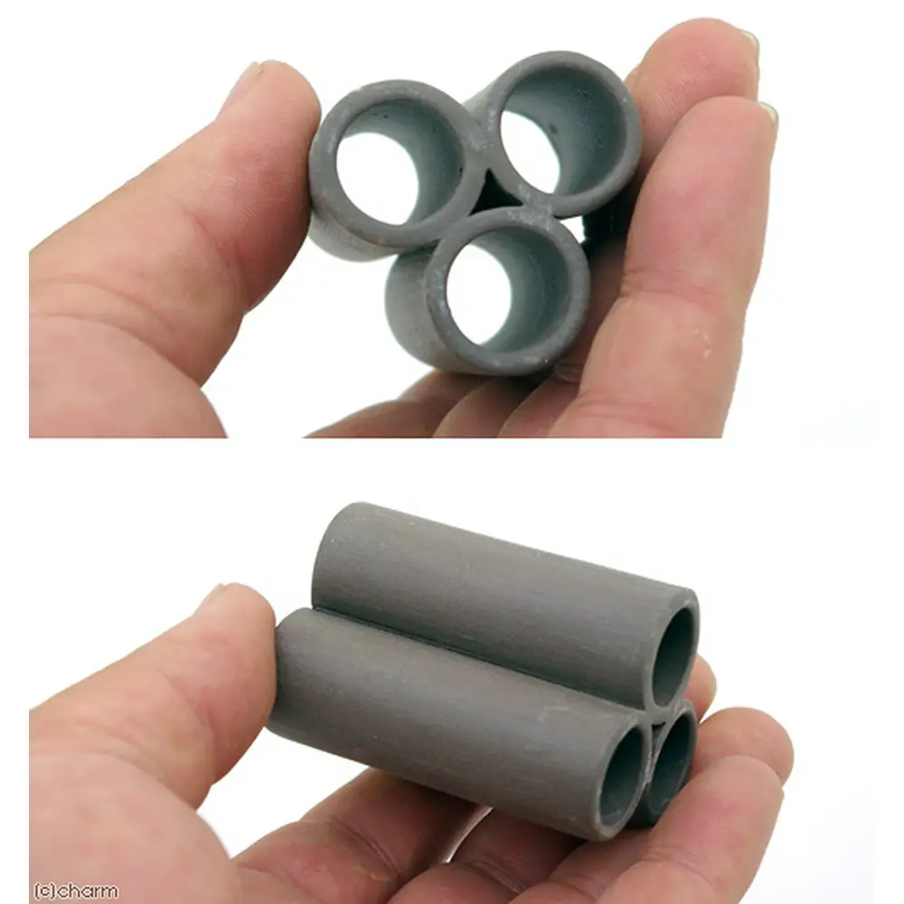 Abri Japonais pour Crevettes “Tōkan” – Tube en Terre Cuite – Diatomite – Coloris noir, blanc, brun (3 Tubes)