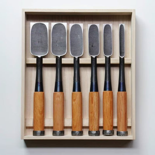 Set de 6 ciseaux Tataki japonais Sukemaru – Acier blanc – Coffret traditionnel