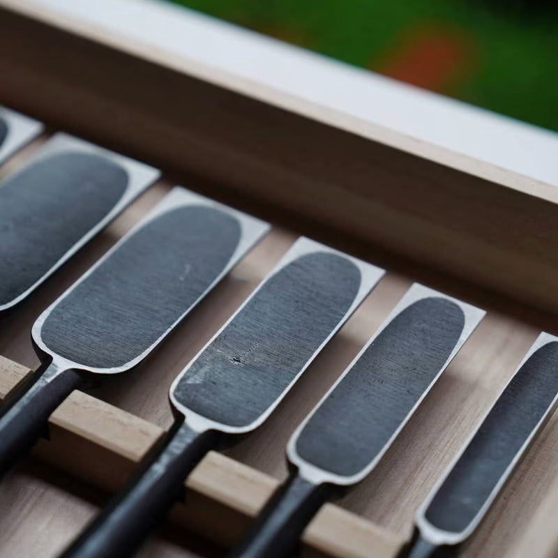 Set de 6 ciseaux Tataki japonais Sukemaru – Acier blanc – Coffret traditionnel