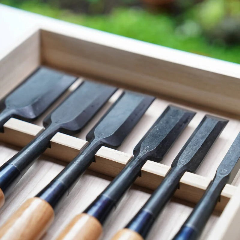 Set de 6 ciseaux Tataki japonais Sukemaru – Acier blanc – Coffret traditionnel