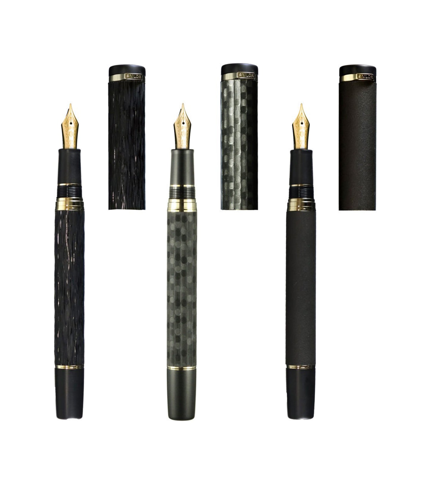 Stylo-plume Sailor en ébonite gravée – Plume or 21 carats