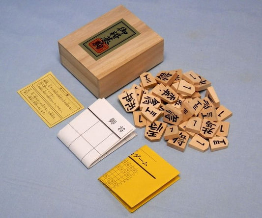 Pièces de Shogi en bois gravées recto verso – Shinmaki-bori – Set complet débutant