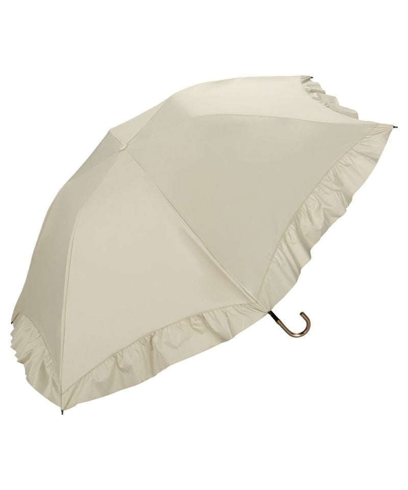 Ombrelle pliable Wpc. à volants – Parasol dome féminin UV 100 % à franges ondulées (pluie & soleil)