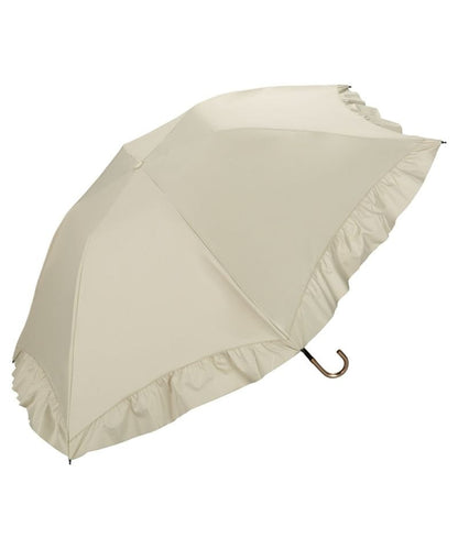 Ombrelle pliable Wpc. à volants – Parasol dome féminin UV 100 % à franges ondulées (pluie & soleil)