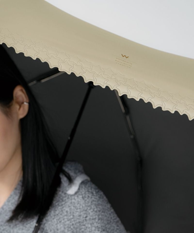 Parasol pliant cœur & étoiles Wpc. – Ombrelle large UV 100 % – Édition limitée