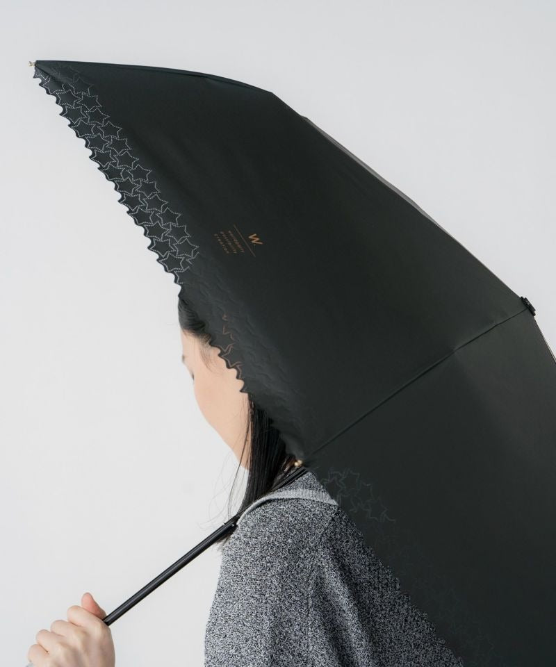 Parasol pliant cœur & étoiles Wpc. – Ombrelle large UV 100 % – Édition limitée