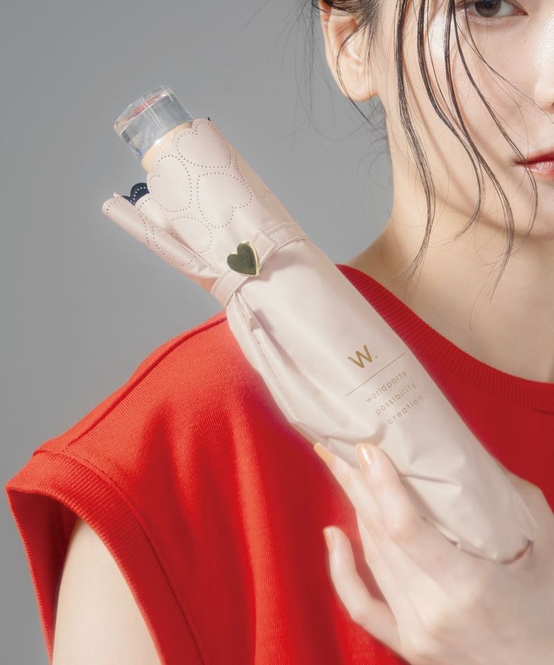 Parasol pliant cœur & étoiles Wpc. – Ombrelle large UV 100 % – Édition limitée