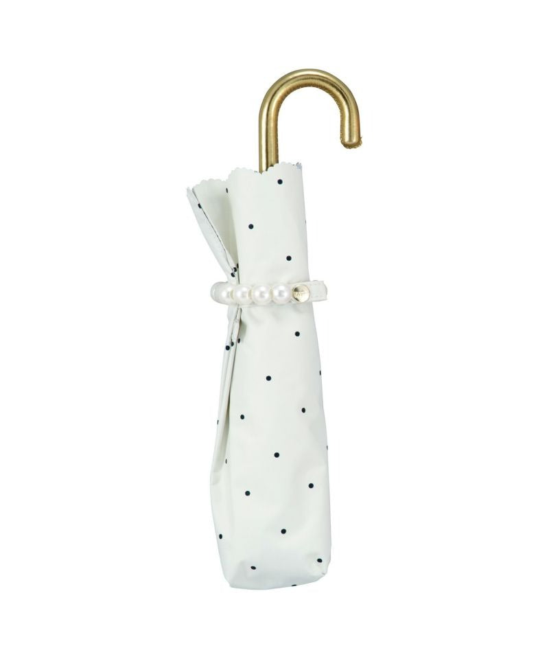 WPC beaded folding parasol. – Elegant parasol with beaded trim – 100% UV protection