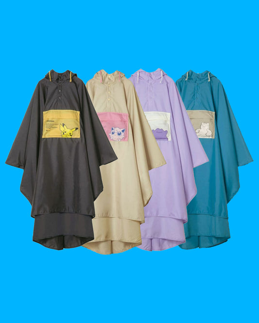 Set de 4 ponchos de pluie Pokemon bicolores Wpc. – Imperméables et unisexes