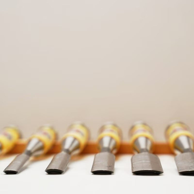 Coffret 10 Ciseaux à Bois Japonais Hyakuzo Uramaru – Oire Nomi Traditionnels en Acier Japonais