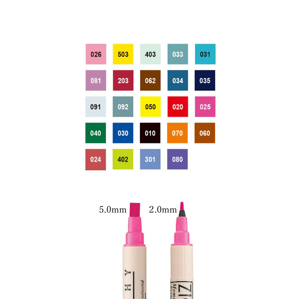 Feutres Calligraphie Kuretake ZIG Memory System 24 Couleurs – Double Pointe 2.0 & 5.0 mm
