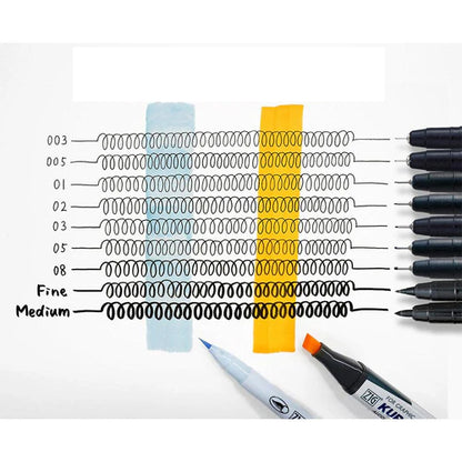 Set of black technical pens for manga & illustration – ZIG Cartoonist Mangaka (3 sizes)