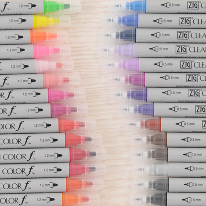 ZIG Clean Color f – Set de 24 feutres double pointe à base d’eau pour planning, lettering & illustration