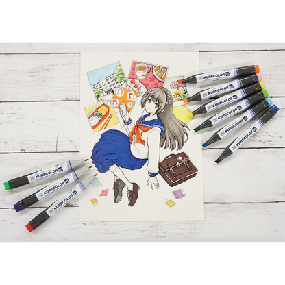 ZIG KURECOLOR TWIN WS – Set de 36 marqueurs alcool double pointe pour illustration, manga & design