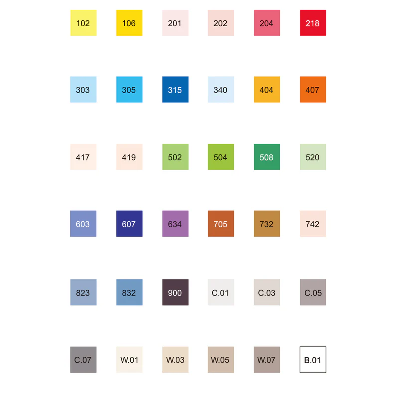 ZIG KURECOLOR TWIN WS – Set de 36 marqueurs alcool double pointe pour illustration, manga & design