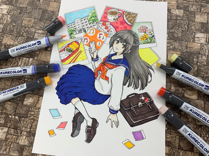 ZIG KURECOLOR TWIN WS – Set de 72 marqueurs alcool double pointe pour illustration, manga & design