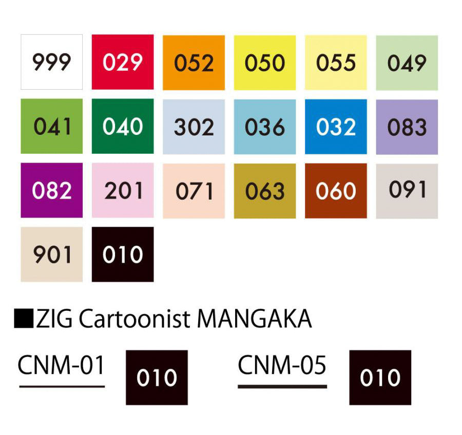 ZIG Real Brush & MANGAKA – Kit d’illustration avec pinceaux couleur et stylos manga + trousse (format S)