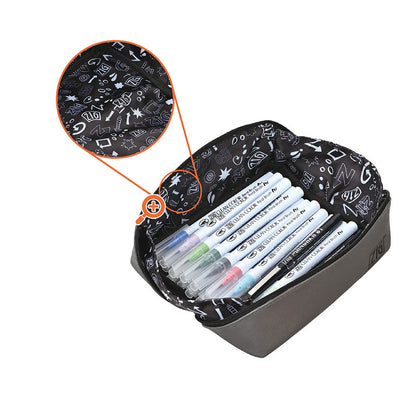 ZIG Real Brush & MANGAKA – Kit d’illustration avec pinceaux couleur et stylos manga + trousse (format S)